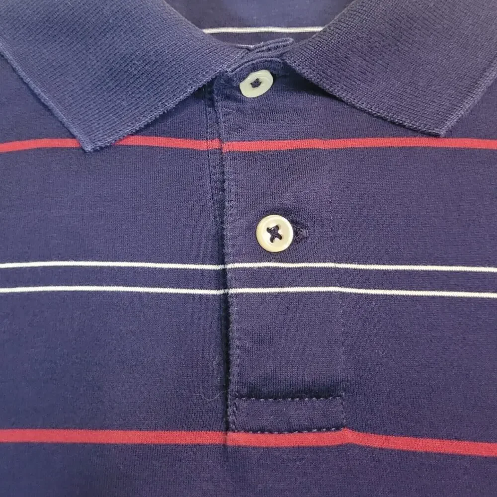 Polo Ralph Lauren Blue Stripe Polo Y2K Preppy Heritage L